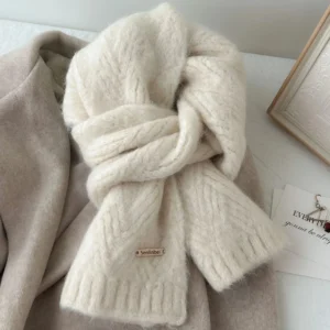 Alpaca Wool Knitted Scarf. Versatile Thickened Warm Wool