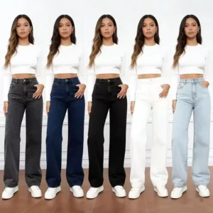 denim wide leg pants for women  loose fit slimming and hanging straight leg