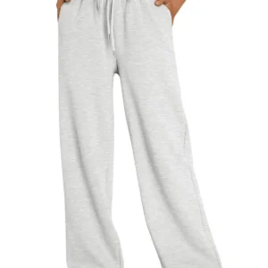 Wide Leg Jogger Sweatpants Soft Fabric Drawstring High Waist Oversize Baggy Fit Side Pockets