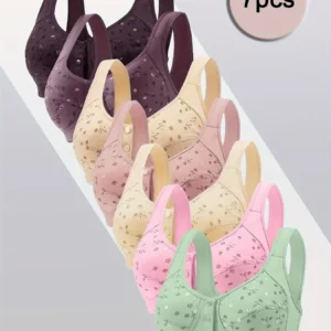 7pcs Elegant Lace Push Up Seamless Bras for Women - Thumbnail Image 7