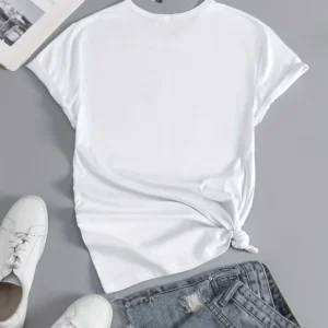 Women's Fashion T-Shirt Casual Limited Edition Graphic Tee Fashionable Letter Urban Style Print Women'S Round Neck T-Shirt - Thumbnail Image 5