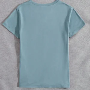 Women Crew Neck Short Sleeve T Shirt Stronger Than The Storm Inspirational Slogan - Thumbnail Image 2
